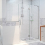 DreamLine D3242436R-04 Unidoor-X 72-72 1/2 in. W x 72 in. H Frameless Hinged Shower Door in Brushed Nickel