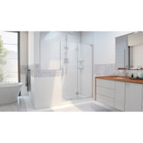 DreamLine D3242436R-04 Unidoor-X 72-72 1/2 in. W x 72 in. H Frameless Hinged Shower Door in Brushed Nickel