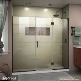 DreamLine D32514572R-06 Unidoor-X 63 1/2-64 in. W x 72 in. H Frameless Hinged Shower Door in Oil Rubbed Bronze