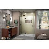 DreamLine D32606572L-06 Unidoor-X 56 1/2-57 in. W x 72 in. H Frameless Hinged Shower Door in Oil Rubbed Bronze