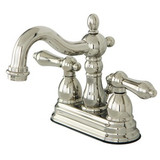 Kingston Brass Two Handle 4" Centerset Lavatory Faucet with Pop-Up Drain Drain - Polished Nickel - KB1606AL