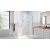 DreamLine D3260672R-04 Unidoor-X 56-56 1/2 in. W x 72 in. H Frameless Hinged Shower Door in Brushed Nickel