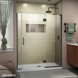 DreamLine D3260672R-06 Unidoor-X 56-56 1/2 in. W x 72 in. H Frameless Hinged Shower Door in Oil Rubbed Bronze