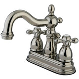 Kingston Brass Two Handle 4" Centerset Lavatory Faucet with Pop-Up Drain Drain - Polished Nickel KB1606AX