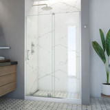 DreamLine SHDR-1948723R-04 Mirage-X 44-48 in. W x 72 in. H Frameless Sliding Shower Door in Brushed Nickel; Right Wall Installation
