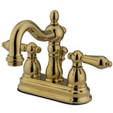 Kingston Brass Two Handle 4" Centerset Lavatory Faucet with Pop-Up Drain Drain - Polished Brass KB1602AL