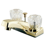 Kingston Brass Two Handle 4" Centerset Lavatory Faucet with Pop-Up Drain - Polished Brass