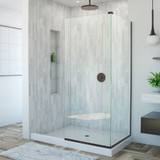 DreamLine SHDR-3230303-06 Linea Two Adjacent Frameless Shower Screens 30 in. W x 72 in. H each, Open Entry Design in Oil Rubbed Bronze