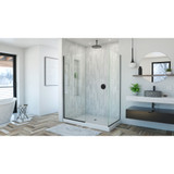 DreamLine SHDR-3234302-09 Linea Two Individual Frameless Shower Screens 30 in. and 34 in. W x 72 in. H, Open Entry Design in Satin Black