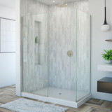 DreamLine SHDR-3234342-04 Linea Two Individual Frameless Shower Screens 34 in. W x 72 in. H each, Open Entry Design in Brushed Nickel