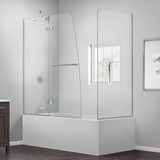 DreamLine SHDR-3448580-RT-04 Aqua Ultra 57-60 in. W x 30 in. D x 58 in. H Frameless Hinged Tub Door with Return Panel in Brushed Nickel