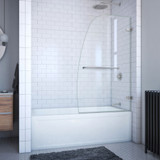 DreamLine SHDR-3534586-04 Aqua Uno 34 in. W x 58 in. H Frameless Hinged Tub Door in Brushed Nickel