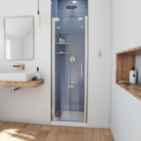 DreamLine SHDR-4325000-04 Elegance-LS 25 1/4 - 27 1/4 in. W x 72 in. H Frameless Pivot Shower Door in Brushed Nickel
