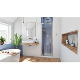 DreamLine SHDR-4328000-04 Elegance-LS 28 3/4 - 30 3/4 in. W x 72 in. H Frameless Pivot Shower Door in Brushed Nickel