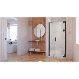 DreamLine SHDR-4328120-09 Elegance-LS 38 3/4 - 40 3/4 in. W x 72 in. H Frameless Pivot Shower Door in Satin Black