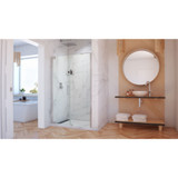 DreamLine SHDR-4328240-04 Elegance-LS 50 3/4 - 52 3/4 in. W x 72 in. H Frameless Pivot Shower Door in Brushed Nickel