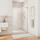 DreamLine SHDR-6348760-04 Essence 44-48 in. W x 76 in. H Frameless Bypass Shower Door in Brushed Nickel