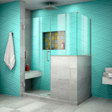 DreamLine SHEN-2424243636-04 Unidoor Plus 48 in. W x 36 3/8 in. D x 72 in. H Frameless Hinged Shower Enclosure in Brushed Nickel