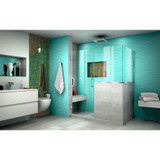 DreamLine SHEN-2424303436-01 Unidoor Plus 54 in. W x 36 3/8 in. D x 72 in. H Frameless Hinged Shower Enclosure in Chrome