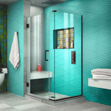 DreamLine SHEN-24300340-06 Unidoor Plus 30 in. W x 34 3/8 in. D x 72 in. H Frameless Hinged Shower Enclosure in Oil Rubbed Bronze