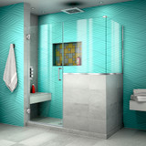 DreamLine SHEN-2430303430-01 Unidoor Plus 60 in. W x 30 3/8 in. D x 72 in. H Frameless Hinged Shower Enclosure in Chrome