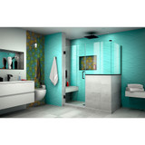DreamLine SHEN-2430303436-09 Unidoor Plus 60 in. W x 36 3/8 in. D x 72 in. H Frameless Hinged Shower Enclosure in Satin Black