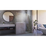 DreamLine SHEN-2430303636-04 Unidoor Plus 60 in. W x 36 3/8 in. D x 72 in. H Frameless Hinged Shower Enclosure, Clear Glass, Brushed Nickel