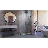 DreamLine SHEN-24380340-06 Unidoor Plus 38 in. W x 34 3/8 in. D x 72 in. H Frameless Hinged Shower Enclosure, Clear Glass, Oil Rubbed Bronze