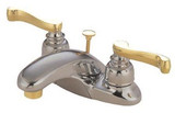 Kingston Brass Two Handle 4" Centerset Lavatory Faucet with Brass Pop-Up Drain - Brushed Nickel/Polished Brass KB8629FL