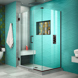 DreamLine SHEN-24425300-06 Unidoor Plus 42 1/2 in. W x 30 3/8 in. D x 72 in. H Frameless Hinged Shower Enclosure in Oil Rubbed Bronze