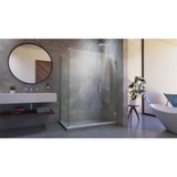 DreamLine SHEN-24540300-04 Unidoor Plus 54 in. W x 30 3/8 in. D x 72 in. H Frameless Hinged Shower Enclosure in Brushed Nickel