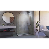 DreamLine SHEN-24540300-09 Unidoor Plus 54 in. W x 30 3/8 in. D x 72 in. H Frameless Hinged Shower Enclosure in Satin Black