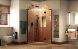 DreamLine SHEN-2634340-09 Prism Plus 34 in. D x 34 in. W x 72 in. H Frameless Hinged Shower Enclosure in Satin Black