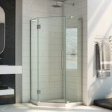 DreamLine SHEN-2636360-04 Prism Plus 36 in. D x 36 in. W x 72 in. H Frameless Hinged Shower Enclosure in Brushed Nickel