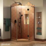 DreamLine SHEN-2636360-09 Prism Plus 36 in. D x 36 in. W x 72 in. H Frameless Hinged Shower Enclosure in Satin Black