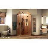 DreamLine SHEN-2638380-06 Prism Plus 38 in. D x 38 in. W x 72 in. H Frameless Hinged Shower Enclosure in Oil Rubbed Bronze