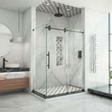 DreamLine SHEN-6132542-06 Enigma-XO 32 1/2 in. D x 50-54 in. W x 76 in. H Frameless Shower Enclosure in Oil Rubbed Bronze Stainless Steel