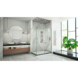 DreamLine SHEN-6132542-07 Enigma-XO 32 1/2 in. D x 50-54 in. W x 76 in. H Frameless Shower Enclosure in Brushed Stainless Steel