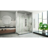 DreamLine SHEN-6132722-08 Enigma-XO 32 1/2 in. D x 68 3/8-72 3/8 in. W x 76 in. H Frameless Shower Enclosure in Polished Stainless Steel