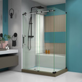 DreamLine SHEN-6134480-18 Enigma-XT 34 1/2 in. D x 48 3/8 in. W x 76 in. H Fully Frameless Sliding Shower Enclosure in Tuxedo Finish