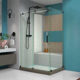 DreamLine SHEN-6134480-18 Enigma-XT 34 1/2 in. D x 48 3/8 in. W x 76 in. H Fully Frameless Sliding Shower Enclosure in Tuxedo Finish