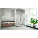 DreamLine SHEN-6134542-08 Enigma-XO 34 1/2 in. D x 50-54 in. W x 76 in. H Frameless Shower Enclosure in Polished Stainless Steel