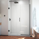 DreamLine SHDR-244857210-09 Unidoor Plus 48 1/2 - 49 in. W x 72 in. H Frameless Hinged Shower Door in Satin Black