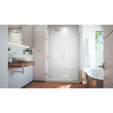 DreamLine SHDR-244957210-04 Unidoor Plus 49 1/2 - 50 in. W x 72 in. H Frameless Hinged Shower Door in Brushed Nickel