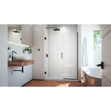 DreamLine SHDR-245057210-09 Unidoor Plus 50 1/2 - 51 in. W x 72 in. H Frameless Hinged Shower Door in Satin Black