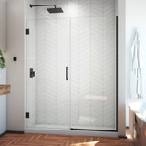 DreamLine SHDR-245457210-09 Unidoor Plus 54 1/2 - 55 in. W x 72 in. H Frameless Hinged Shower Door in Satin Black