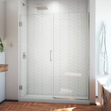 DreamLine SHDR-246057210-04 Unidoor Plus 60 1/2 - 61 in. W x 72 in. H Frameless Hinged Shower Door in Brushed Nickel