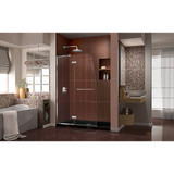 DreamLine DL-6520C-88-01 Aqua Ultra 30 in. D x 60 in. W x 74 3/4 in. H Frameless Shower Door in Chrome and Center Drain Black Base Kit