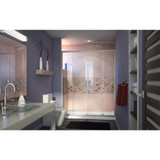 DreamLine DL-6960R-04CL Visions 30 in. D x 60 in. W x 74 3/4 in. H Sliding Shower Door in Brushed Nickel with Right Drain White Shower Base