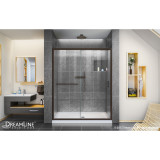 DreamLine DL-6971C-06CL Infinity-Z 32 in. D x 60 in. W x 74 3/4 in. H Clear Sliding Shower Door in Oil Rubbed Bronze and Center Drain White Base